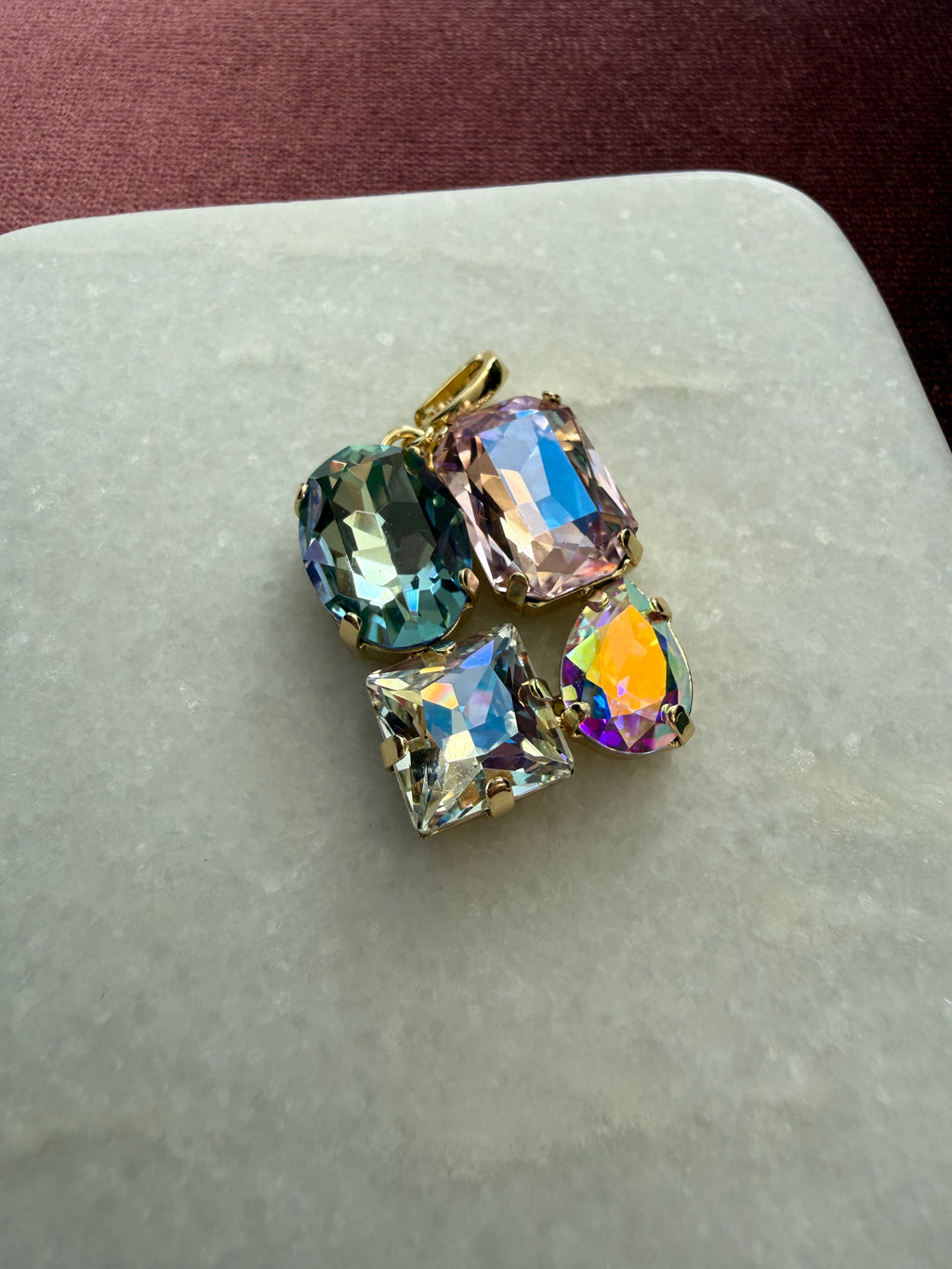 Prism Pastel Cluster Crystal Charm