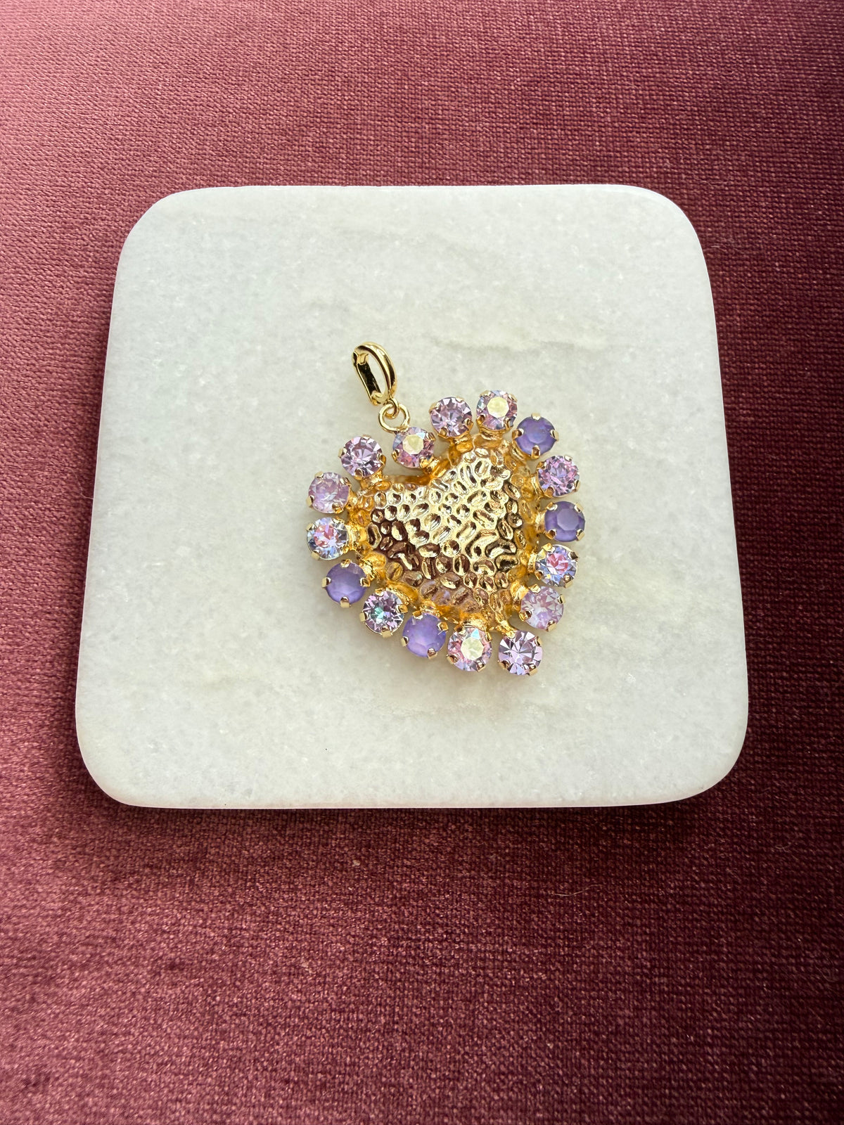 Lilac Halo Crystal Charm - Lilac Austrian crystal charm pendant