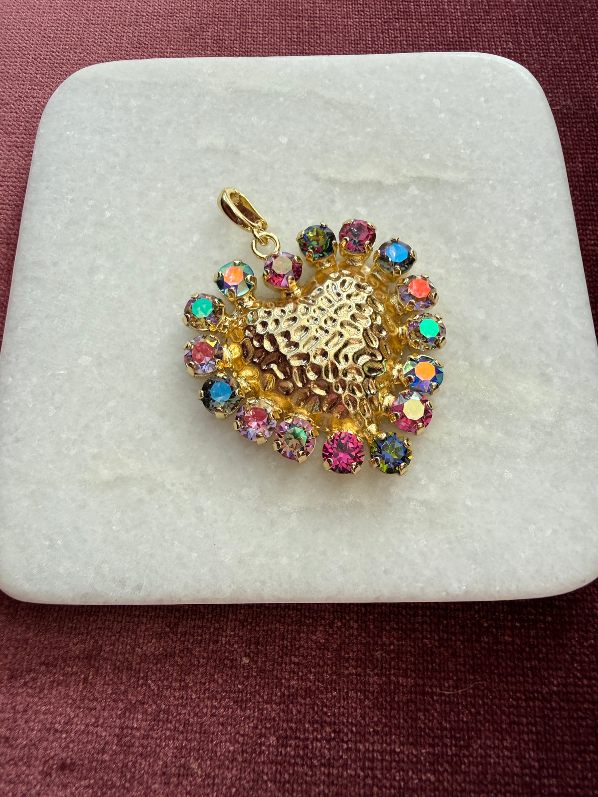 Kaleidoscope Halo Crystal Charm - Multicolor Austrian crystal charm pendant