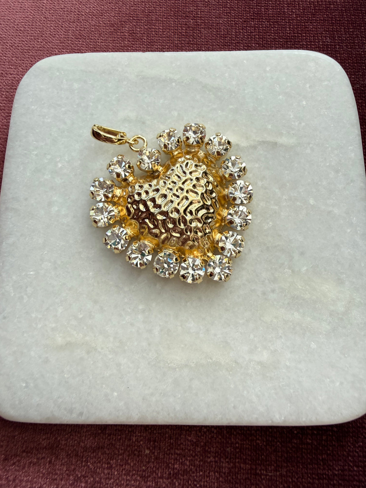 Crystal Halo Medallion Charm - Clear Austrian crystal charm pendant