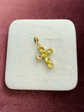 Sunshine Cross Crystal Charm - Golden Yellow Austrian crystal charm pendant