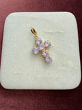 Lavender Opal Small Cross Charm