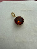 Ruby Round Crystal Charm - Ruby Red Austrian crystal charm pendant