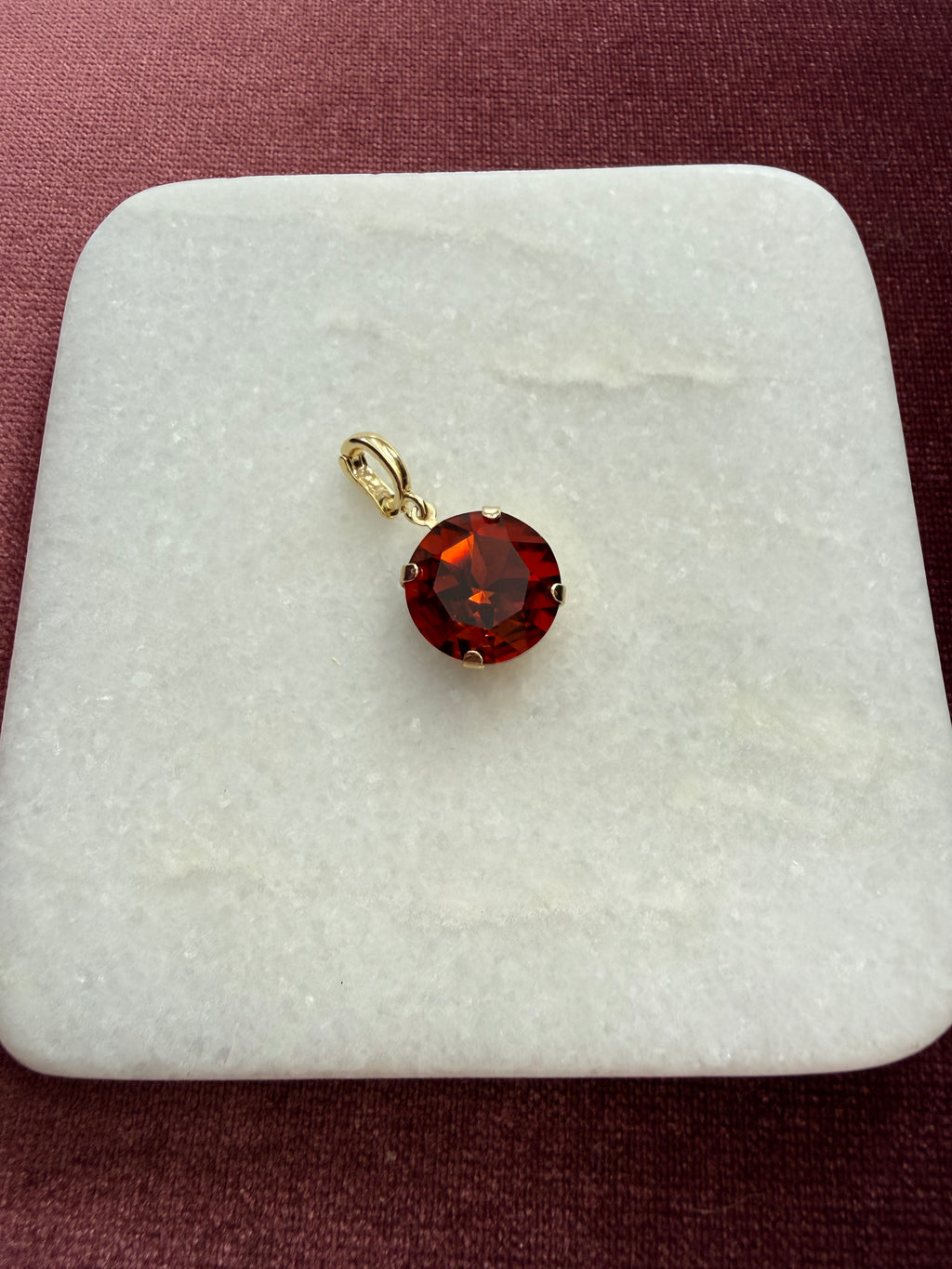 Ruby Round Crystal Charm - alternate view