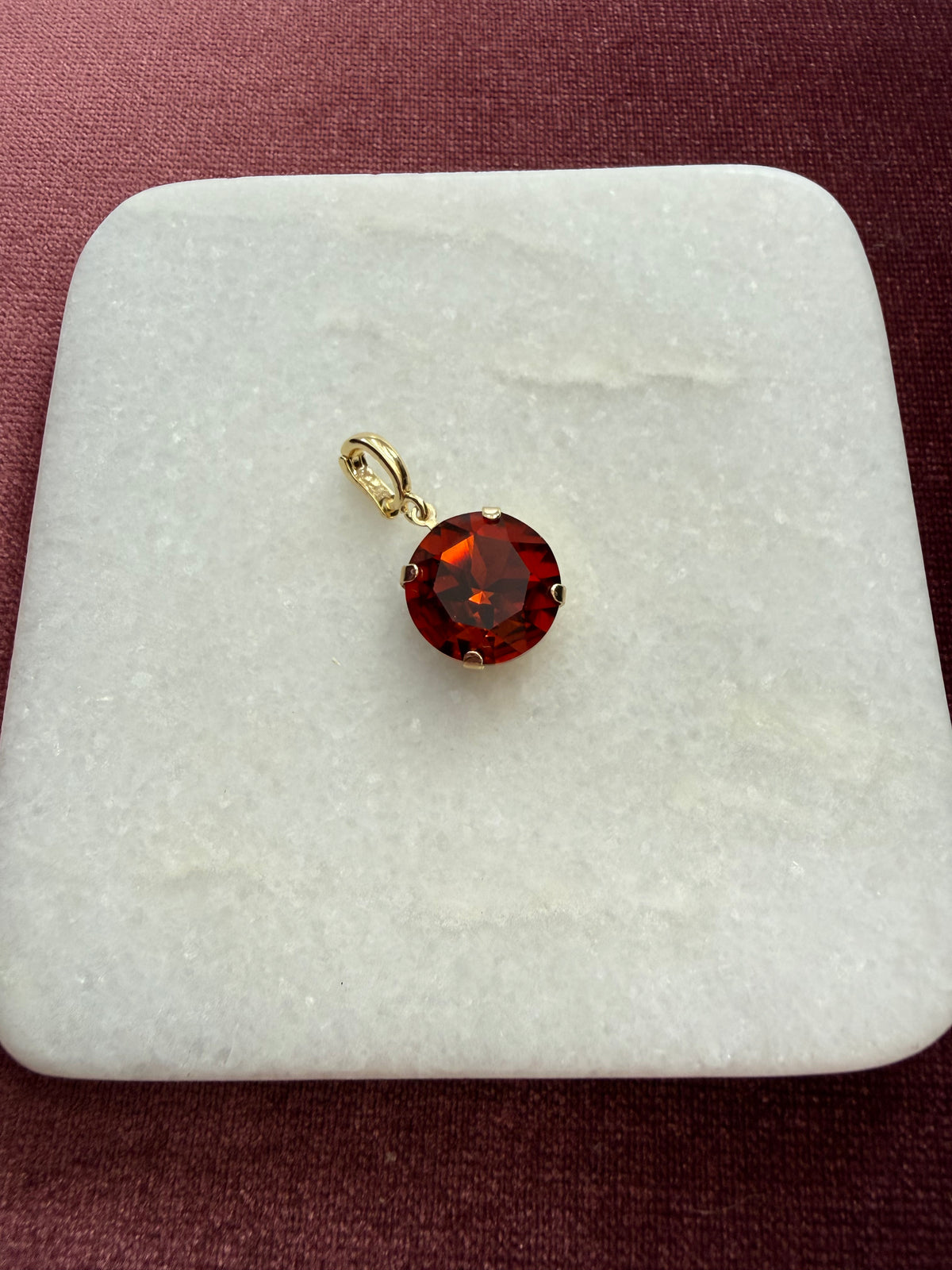 Ruby Round Crystal Charm - alternate view