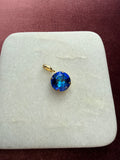 Sapphire Round Crystal Charm - Sapphire Blue Austrian crystal charm pendant