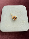 Champagne Round Crystal Charm - Champagne Austrian crystal charm pendant