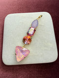 Pink Prism Drop Statement Charm - Lavender, pink, peach, iridescent Austrian crystal charm pendant