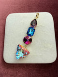 Jewel Pop Drop Statement Charm - Plum, cobalt blue, magenta, iridescent Austrian crystal charm pendant