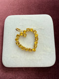 Golden Heart Crystal Charm - Golden yellow Austrian crystal charm pendant