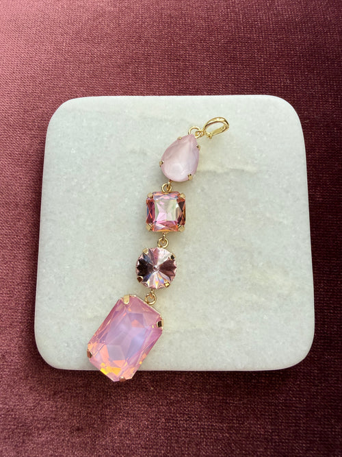Blushing Pink Cascade Charm - Soft pink, blush, pale lilac Austrian crystal charm pendant