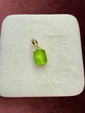 Electric Lime Emerald-Cut Charm - Neon lime green Austrian crystal charm pendant