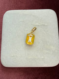 Sunshine Yellow Emerald-Cut Charm - Bright yellow / iridescent Austrian crystal charm pendant