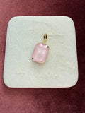 Soft Pink Emerald-Cut Charm - Soft pink Austrian crystal charm pendant