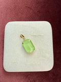 Lime Sorbet Large Emerald-Cut Charm - Lime green / opalescent Austrian crystal charm pendant