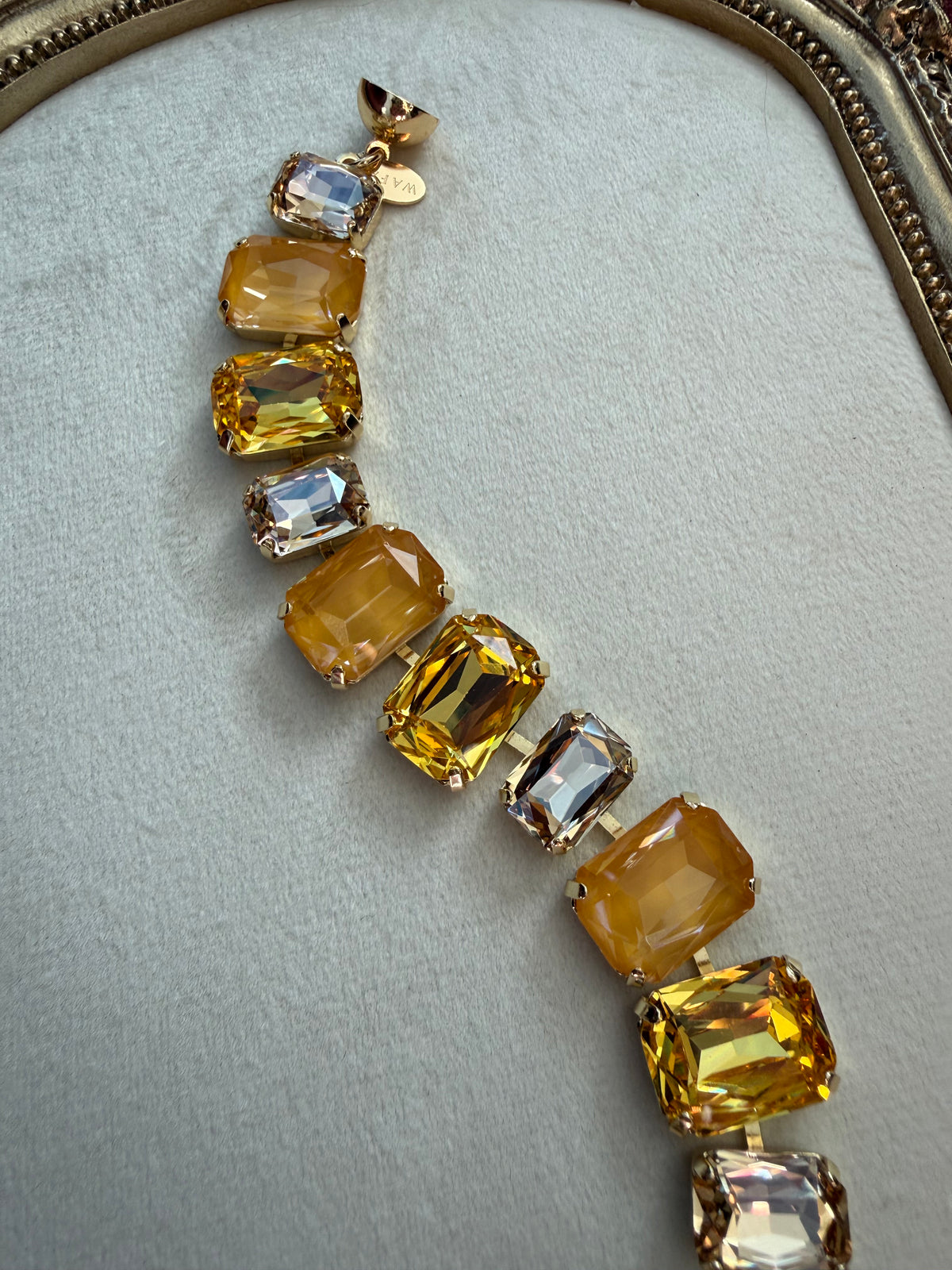 Golden Hour Austrian Crystal Bracelet - gold, amber and champagne crystal bracelet