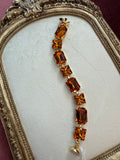 Burnt Amber Austrian Crystal Bracelet - rich amber and cognac crystal bracelet