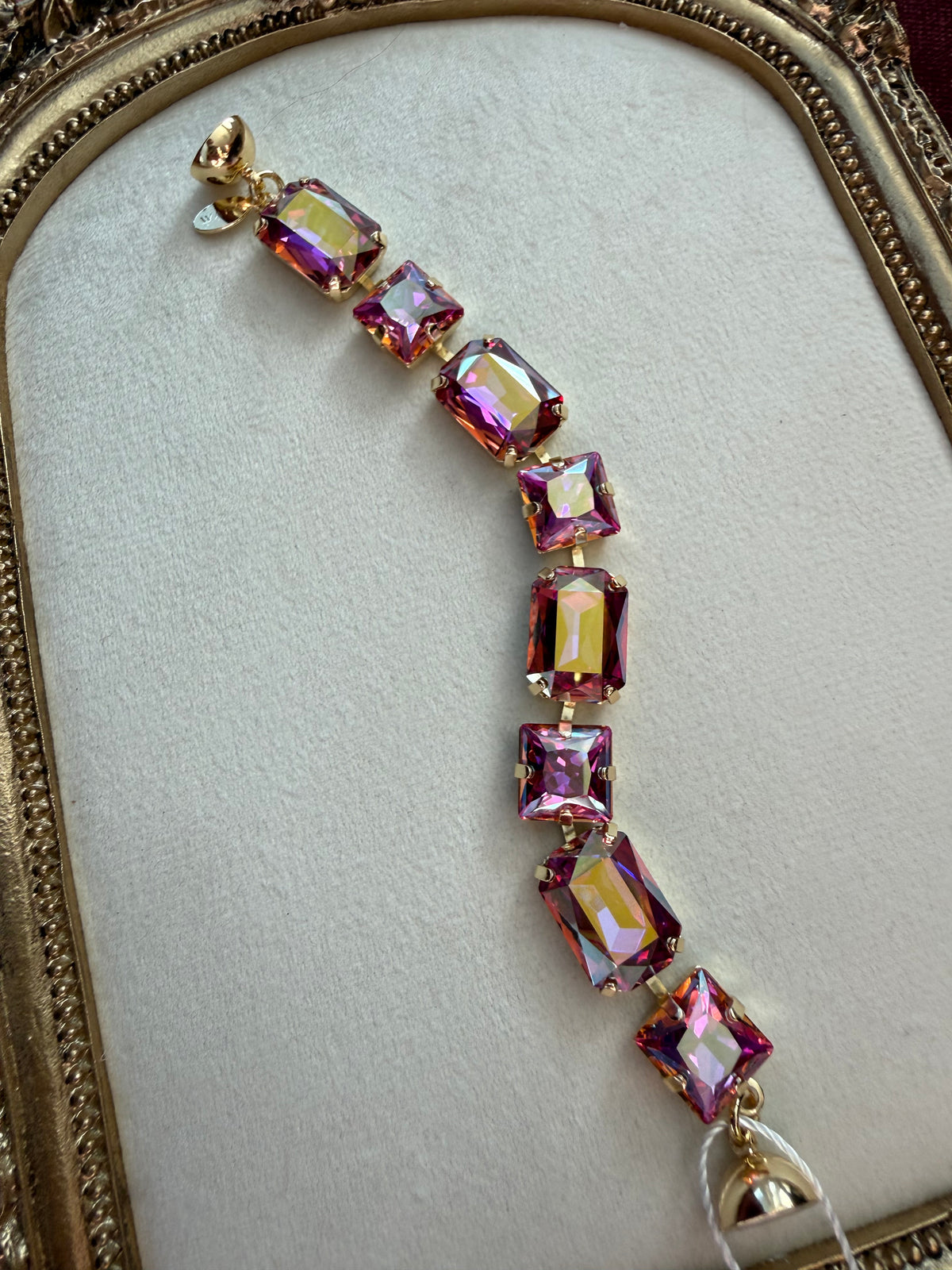 Prism Pop Austrian Crystal Bracelet - pink and iridescent prism crystal bracelet