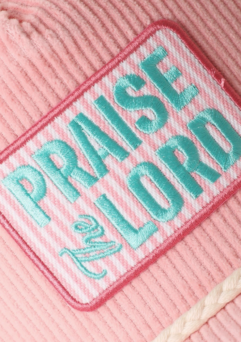 Praise The Lord Embroidered Patch Corduroy Trucker Hat