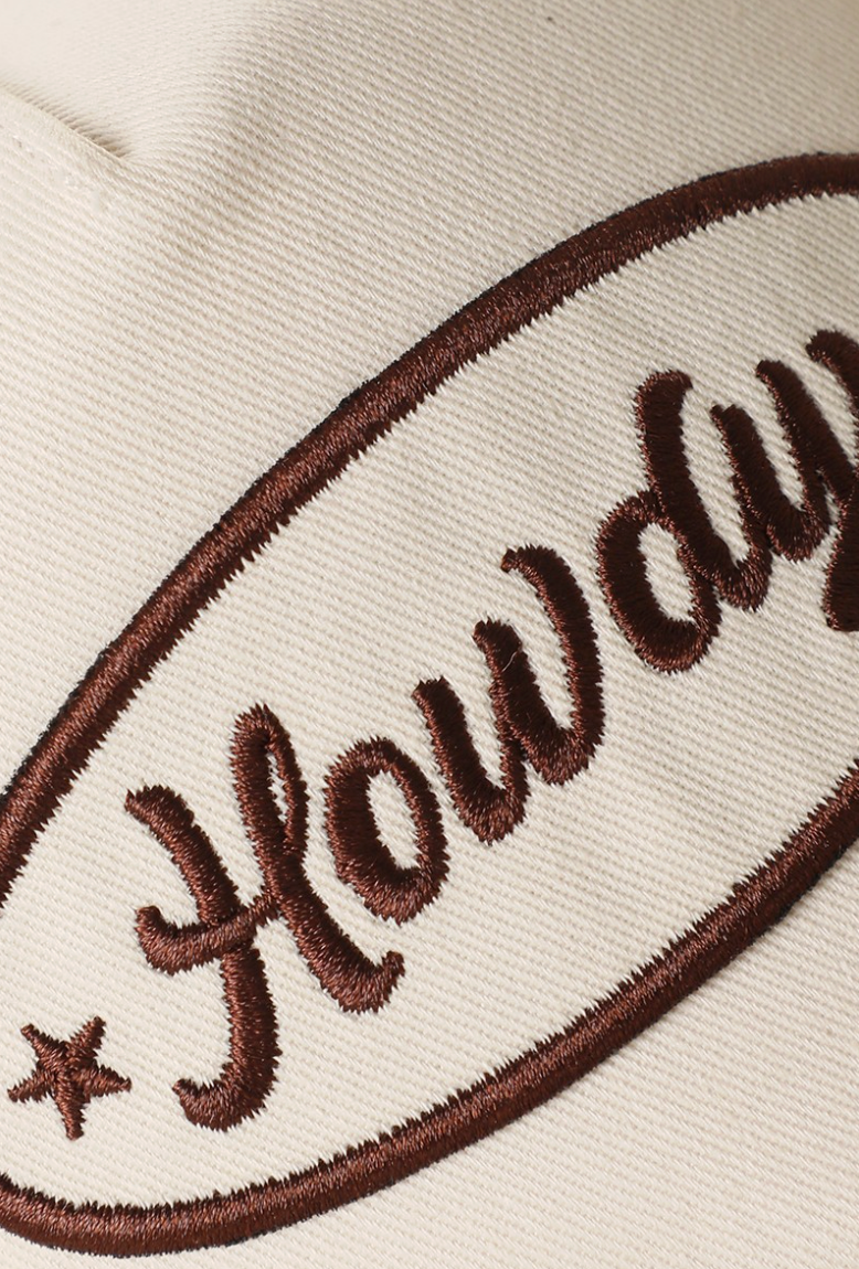 Howdy Embroidered Patch Leopard Brim Baseball Cap
