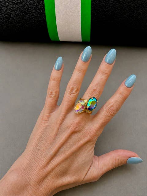 Socialite Adjustable Mini Cocktail Ring in Eclipse