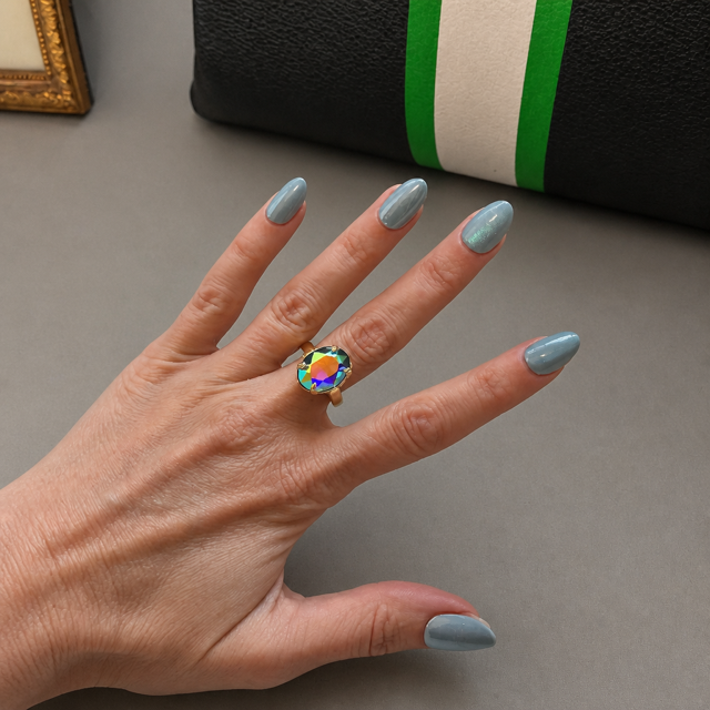 Socialite Adjustable Mini Cocktail Ring in Eclipse