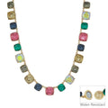 Multi Crystal Square Statement Necklace