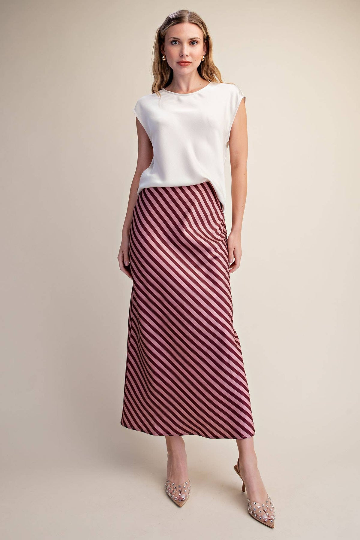 The Social Stripe Midi Skirt