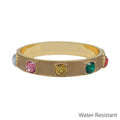 Multi Epoxy and Gold Bangle Bracelet