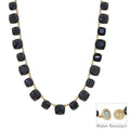 Black Crystal Square Statement Necklace
