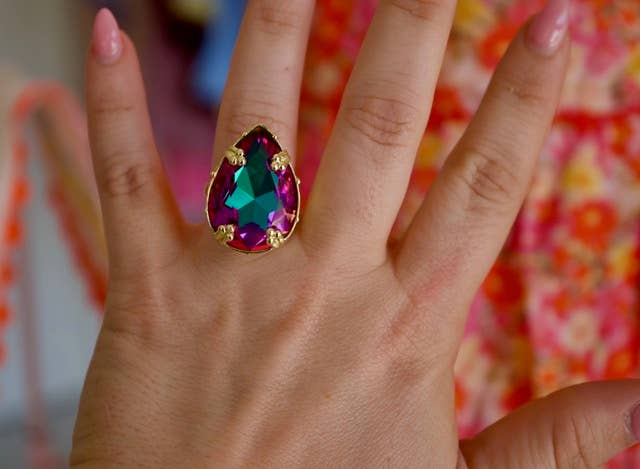 Vixen Adjustable Cocktail Ring in Mystic Peacock