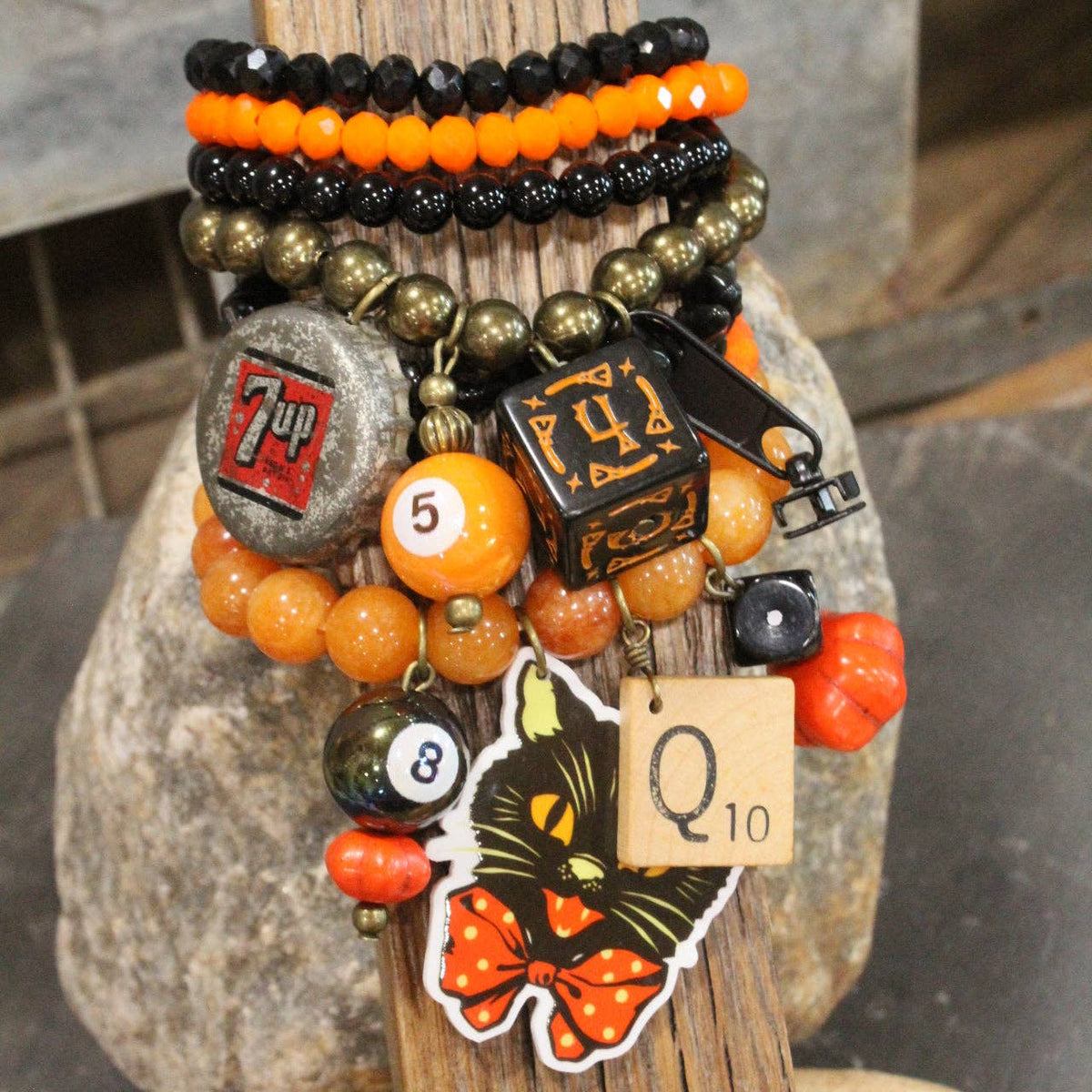 Black Cat Pez Charm'd Bracelet Set