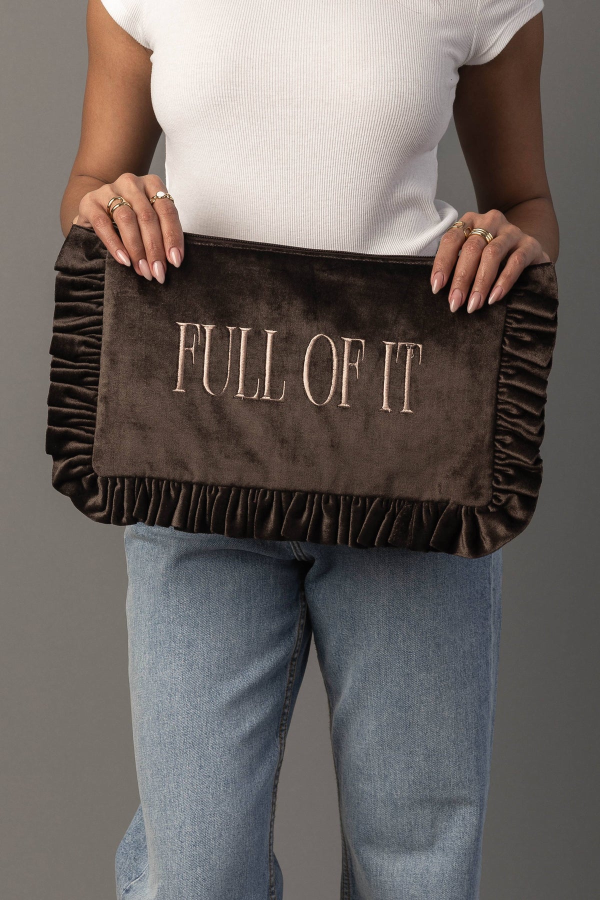 Full Of It Ruffle Travel Pouch