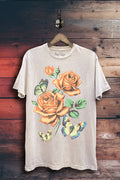 Flowers And Butterflies Graphic Top