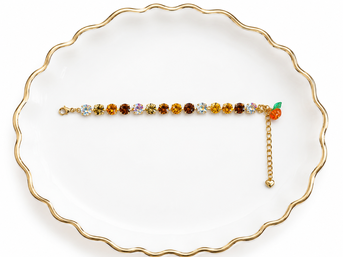 Posh Pumpkin Rhinestone Bracelet