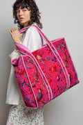 POL - Botanical Velvet Quilted Tote Bag