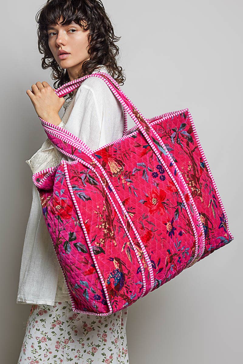 POL - Botanical Velvet Quilted Tote Bag