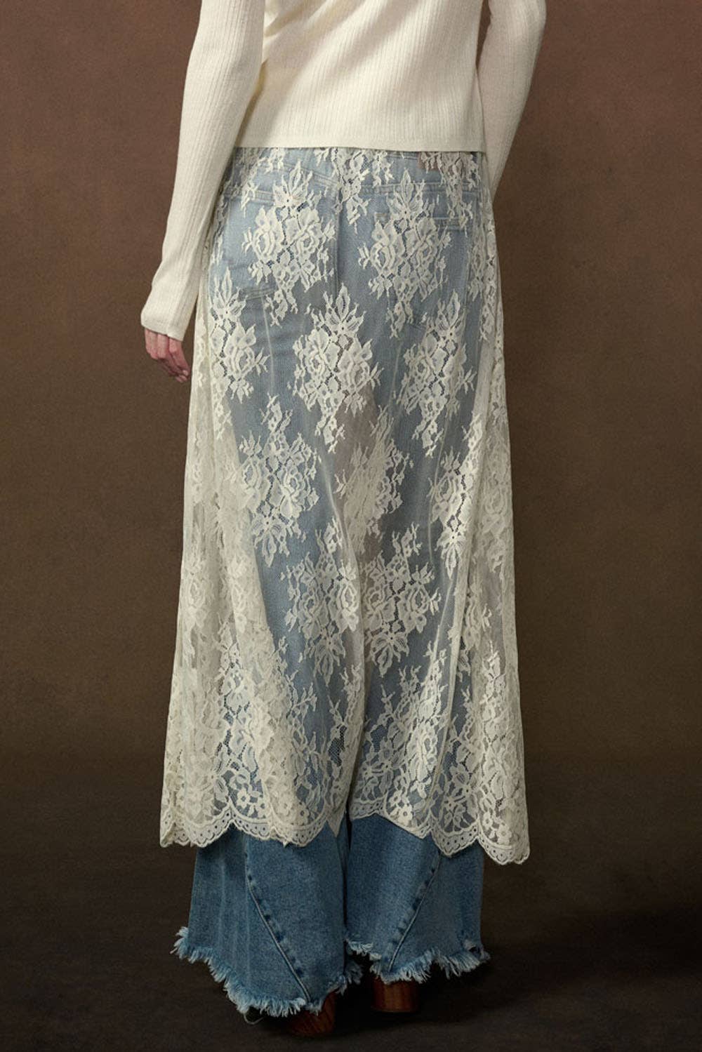 Sheer Luck Lace Midi Skirt
