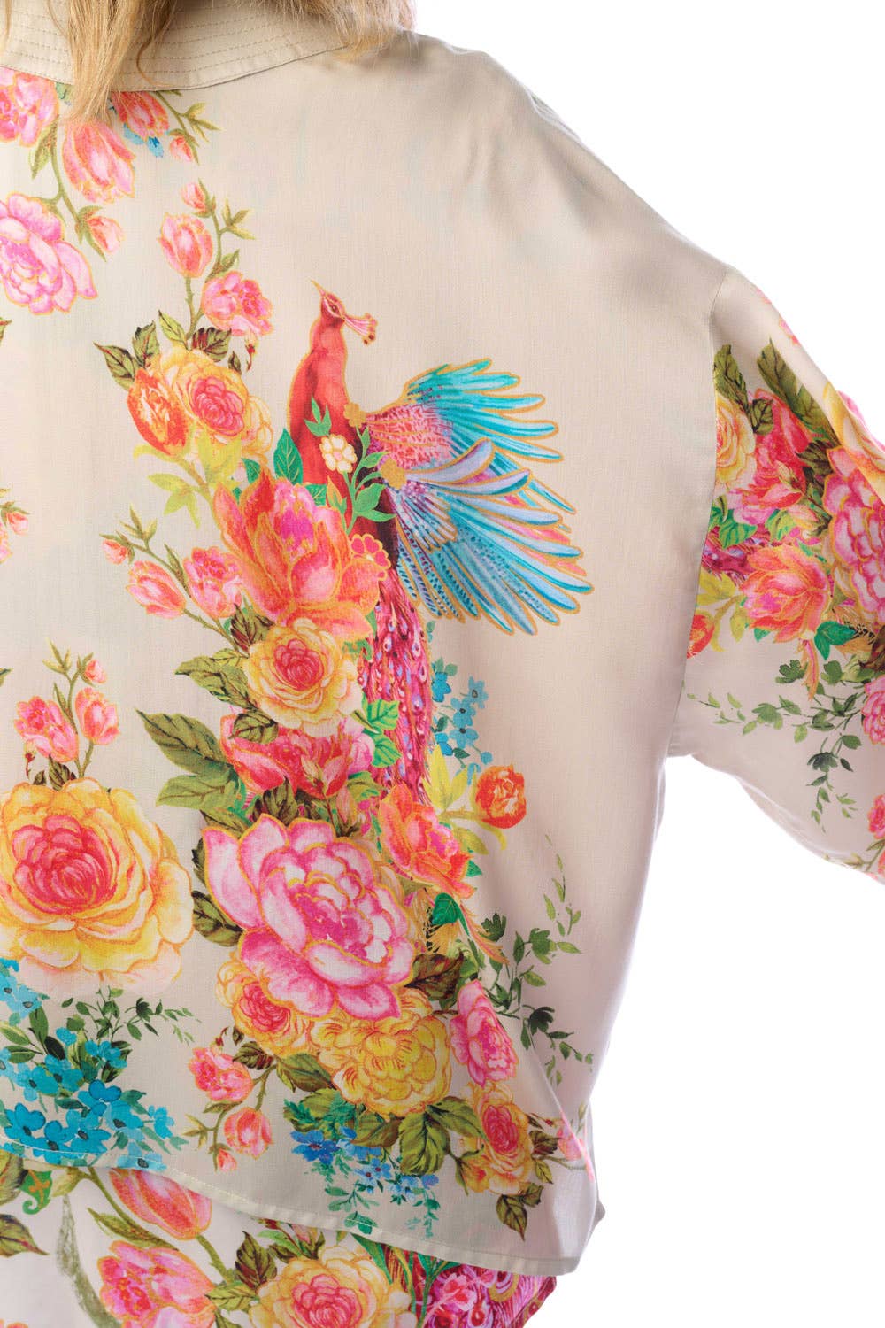 Aratta - Earth Angels Short Kimono | Printed Kimono | Sequin Trim