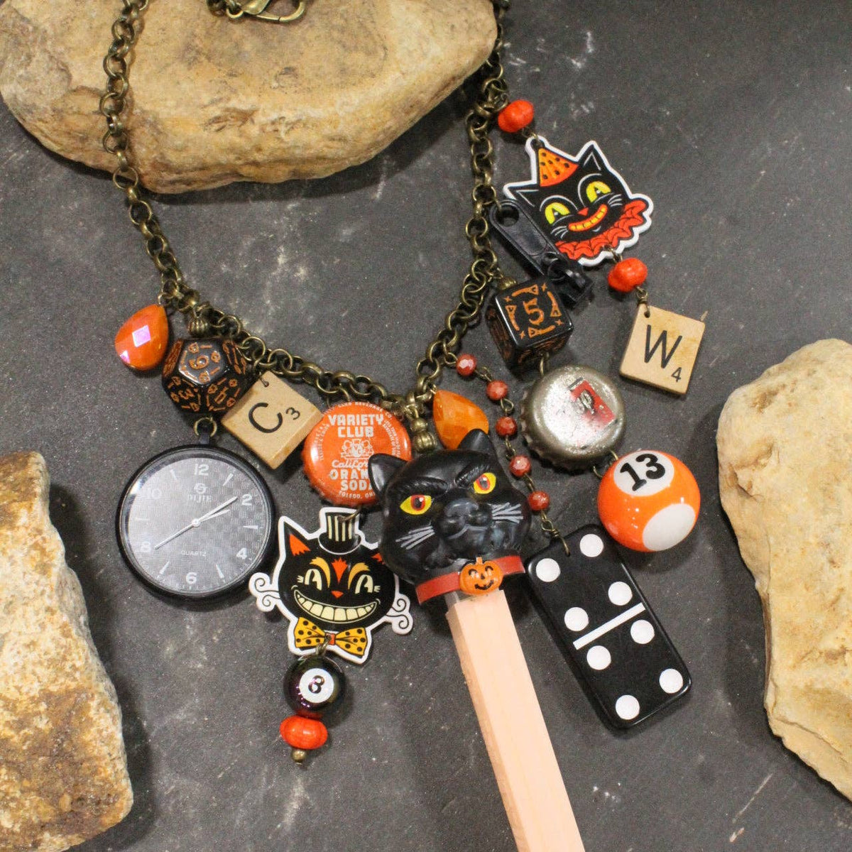 Black Cat Pez Charm'd Necklace