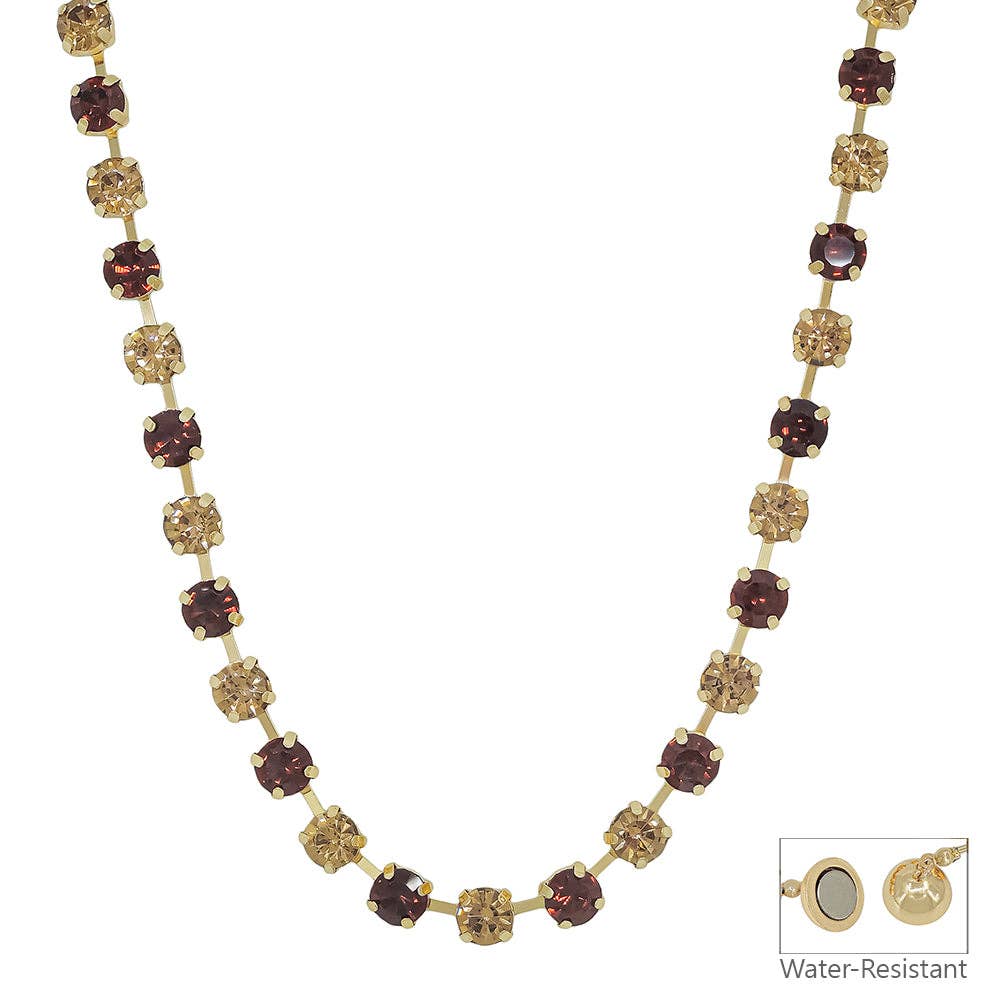 Topaz Stone Two Tone Necklace