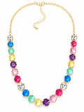 Posh Pastel Rhinestone Tennis Necklace 