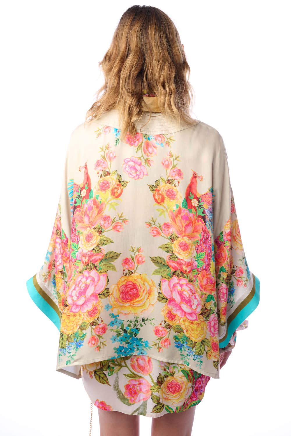 Aratta - Earth Angels Short Kimono | Printed Kimono | Sequin Trim