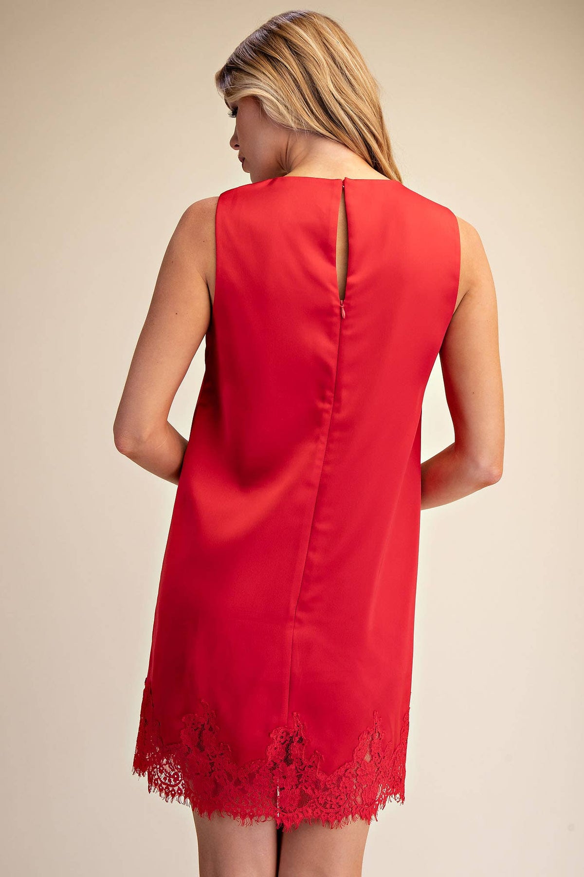 Lady in Red Shift Dress