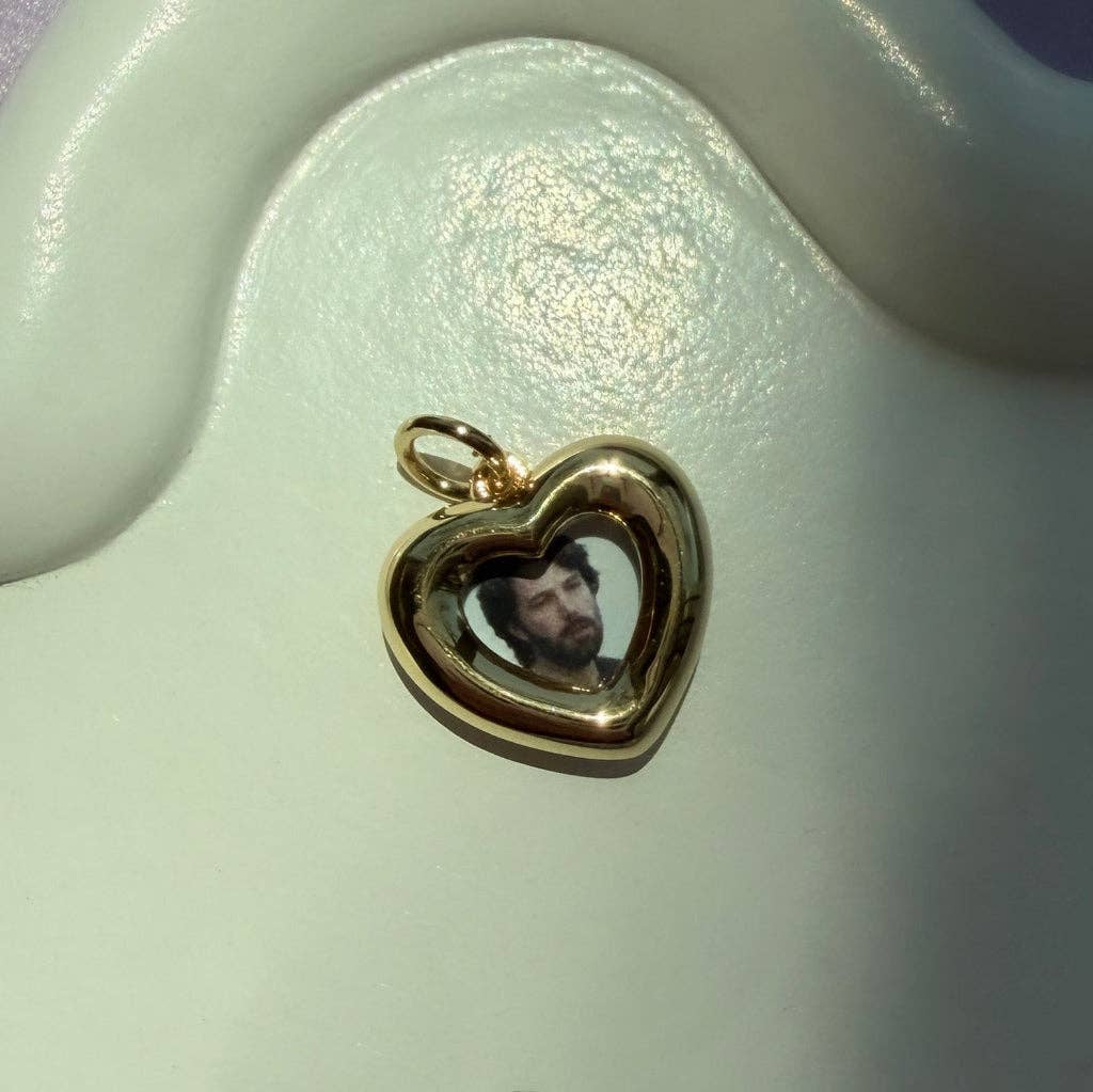 Chunky Heart Photo Frame Charm