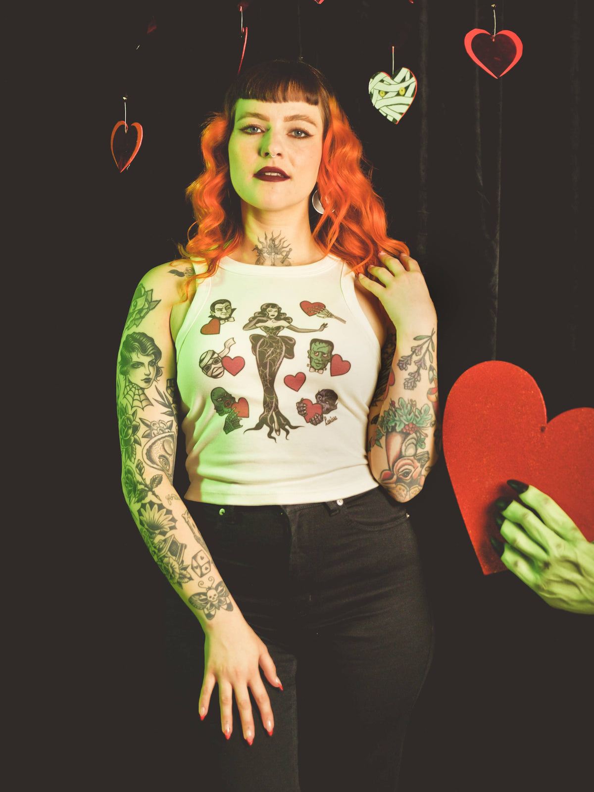 Ghoul's Best Friend Rib Racer Tank in Natural